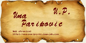 Una Paripović vizit kartica